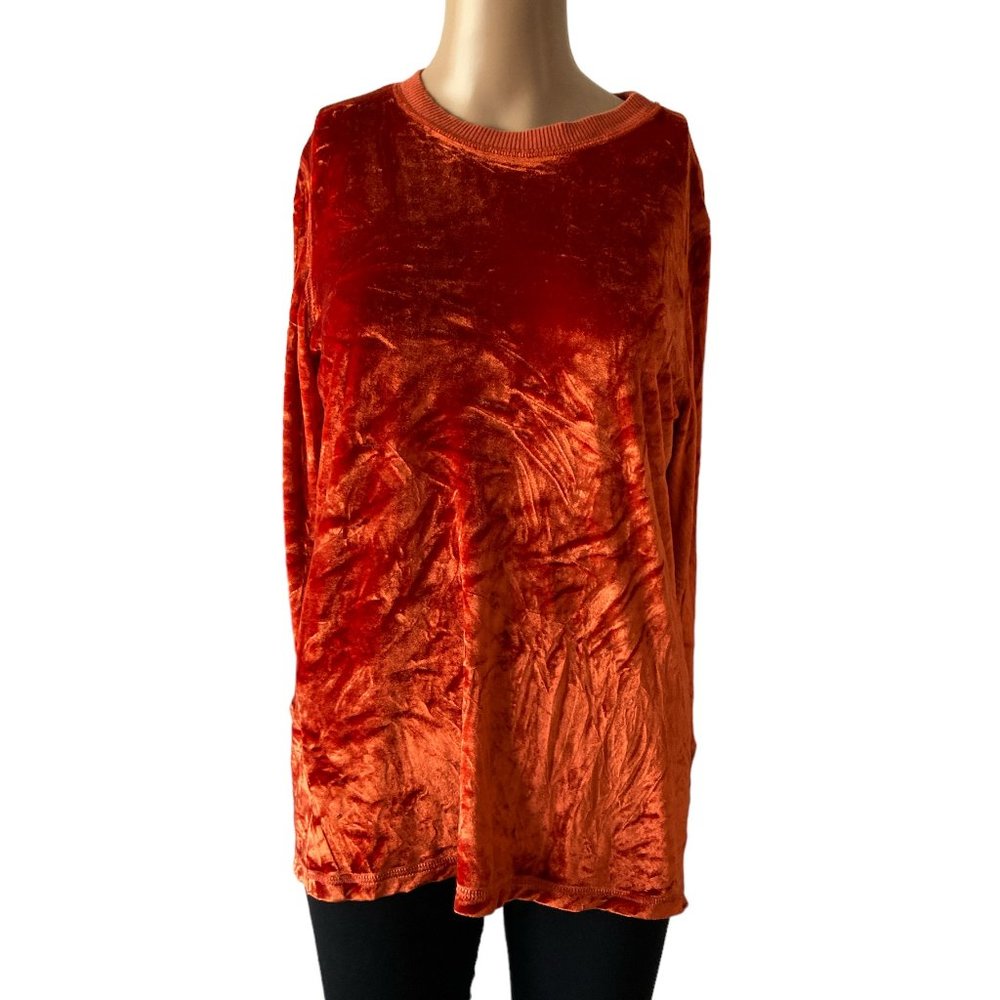 Theodore Beverly Hills Crinkle Velour Sweatshirt Size S